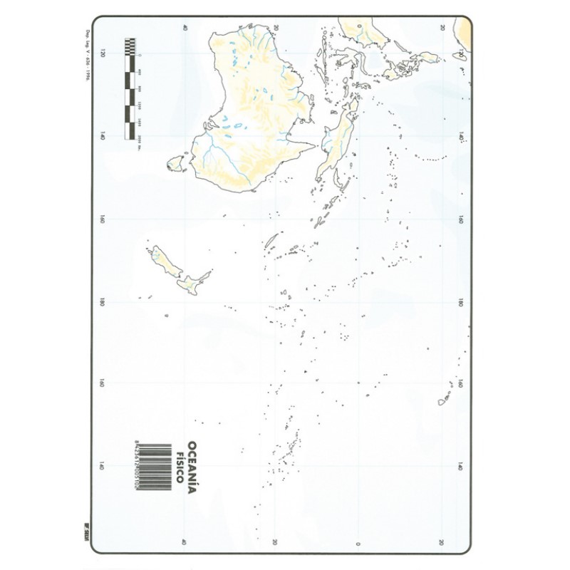Mapa Mudo Oceania Fisico Papelería Tetuan 4273